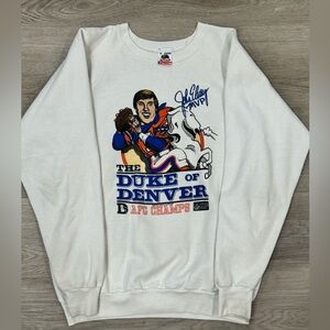SOLD Vintage Duke Of Denver John Elway Sweatshirt XL Cartoon Caricature Broncos